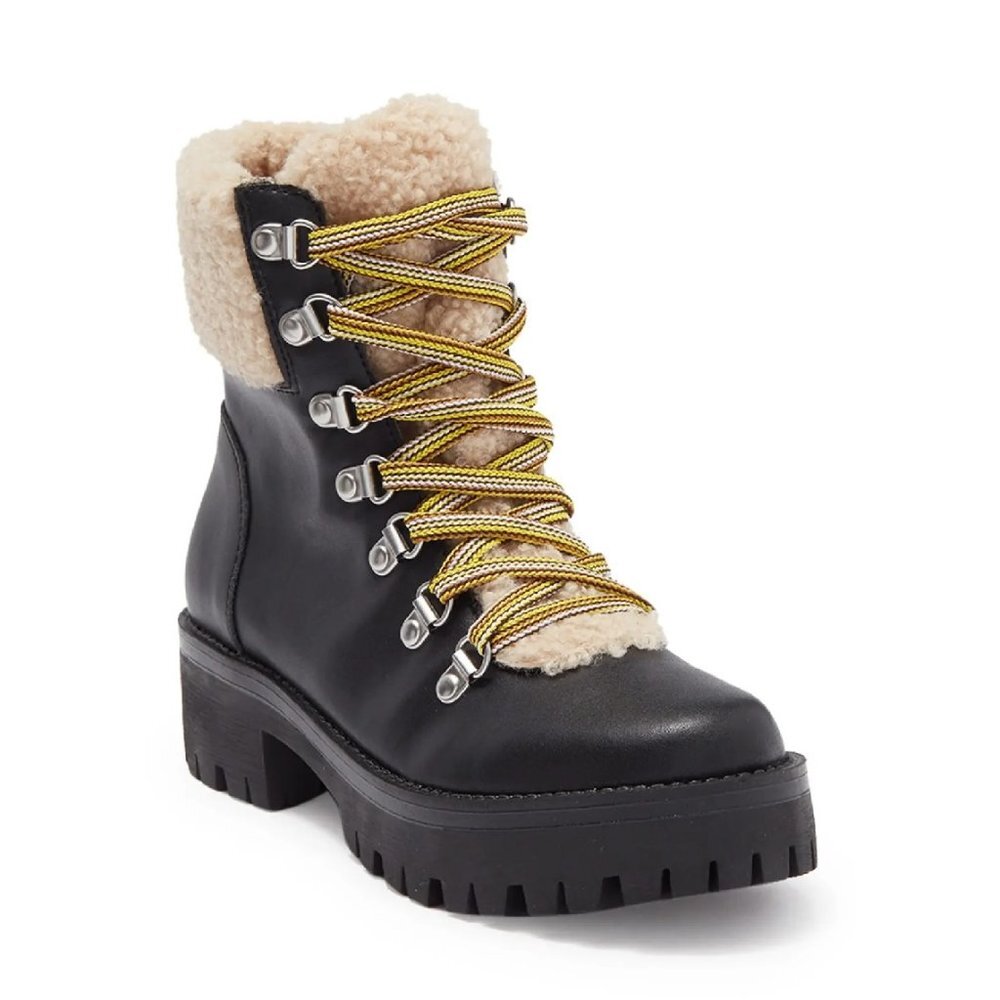 🎁 STEVE MADDEN Aniko Faux Fur Lace-up Boot